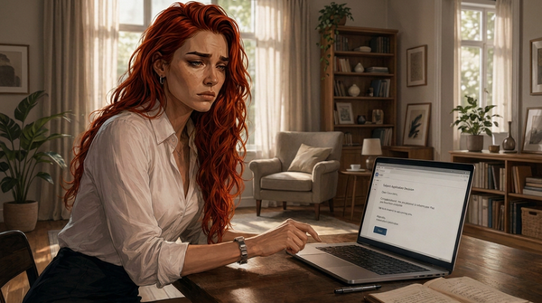 ragazza triste al computer che non riesce a gestire le emozioni