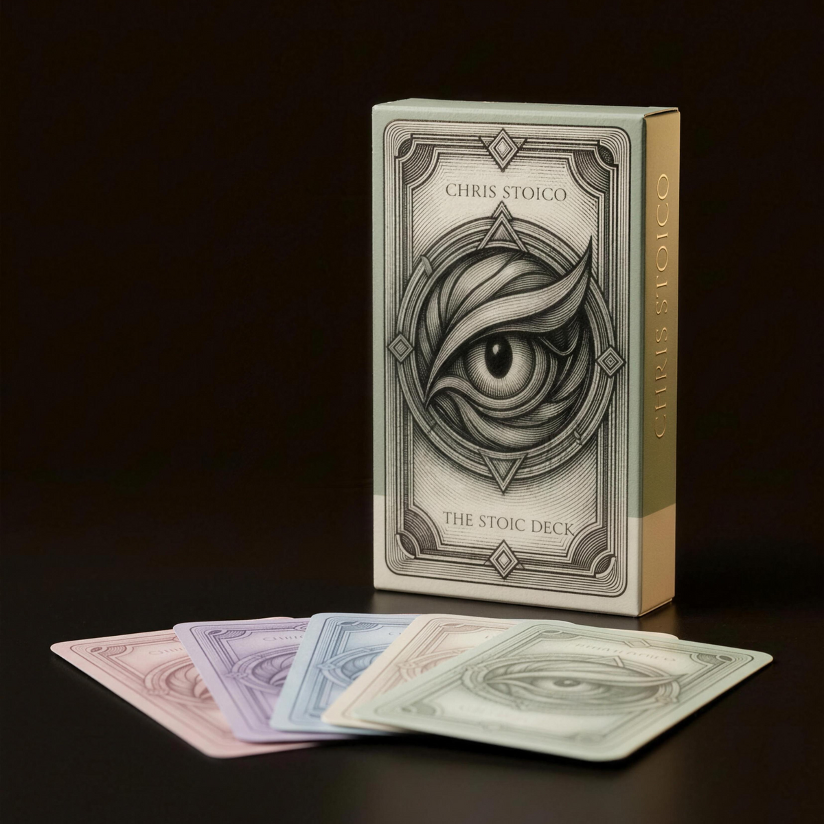 Il Protocollo Stoico, mazzo di 32 carte Chris Stoico con scatola e carte a ventaglio